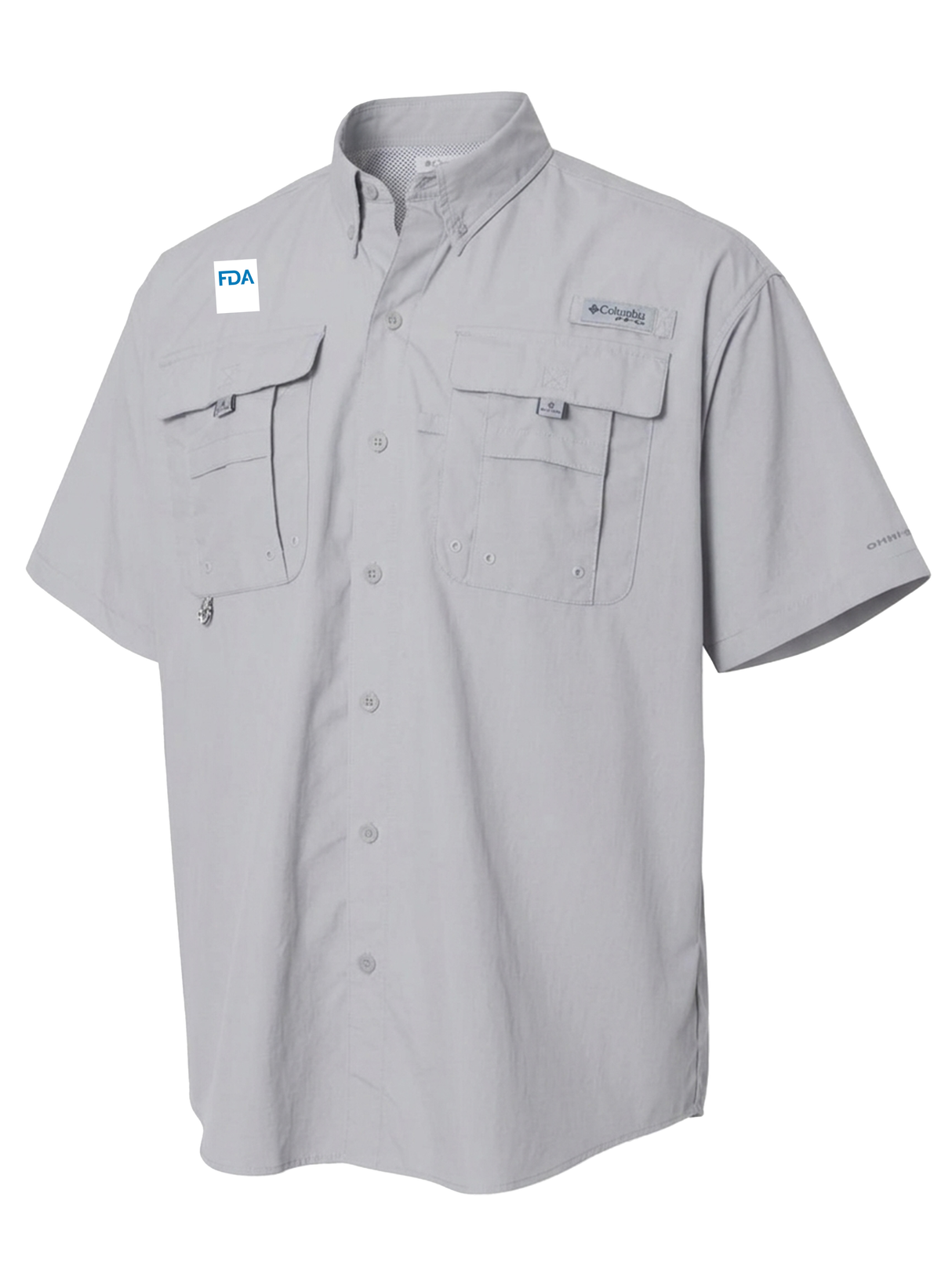 Food and Drug Administration (FDA) Men's Columbia Bahama™ II Button Up Short Sleeve  Cool Grey government employee uniform shirt