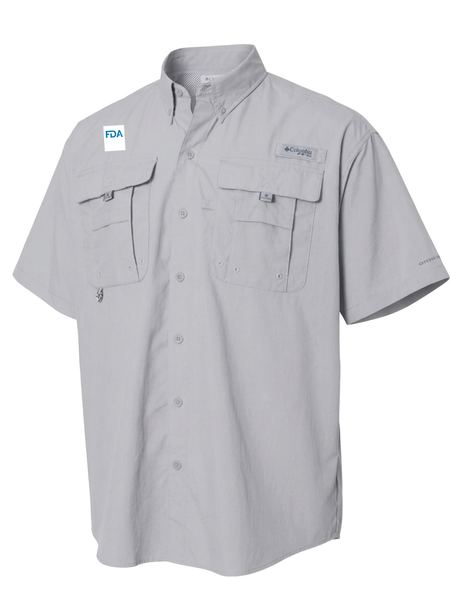 Food and Drug Administration (FDA) Men's Columbia Bahama™ II Button Up Short Sleeve  Cool Grey government employee uniform shirt