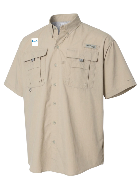 Food and Drug Administration (FDA) Men's Columbia Bahama™ II Button Up Short Sleeve  Sand government employee uniform shirt