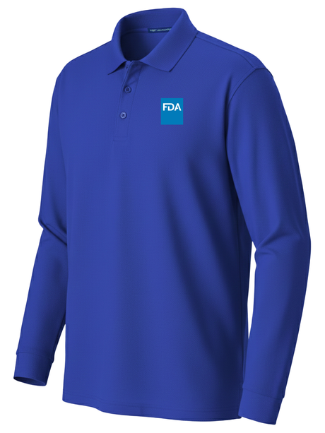 Food and Drug Administration (FDA) Men's Long Sleeve Polo Royal Blue government employee uniform shirt