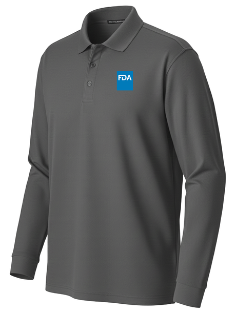 Food and Drug Administration (FDA) Men's Long Sleeve Polo Slate Gray government employee uniform shirt