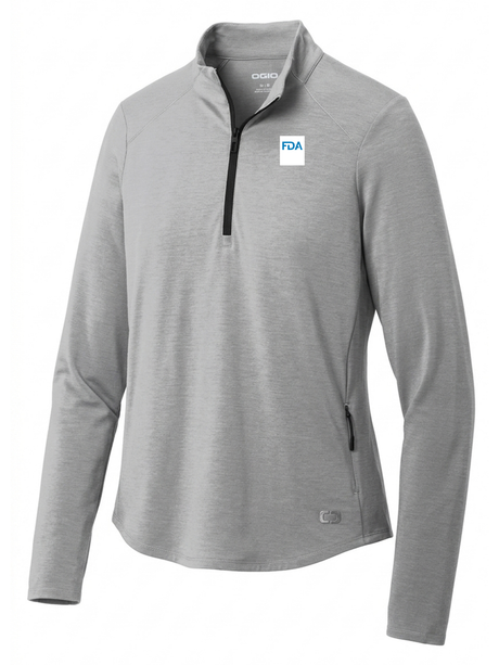Food and Drug Administration (FDA) Women's Motion 1/4 Zip  Light Gray government employee uniform shirt