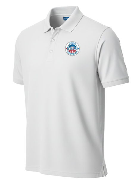 Office of Health Security (OHS) Men's Polo  White government employee uniform shirt