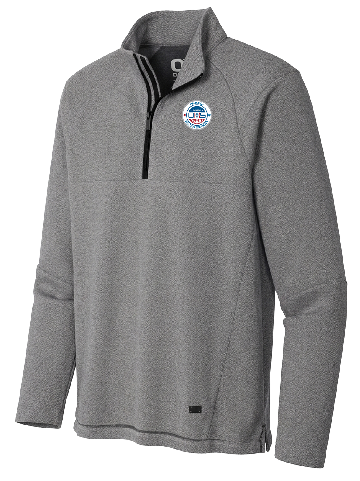 Office of Health Security (OHS) Men's Transition Quarter Zip  Light Gray government employee uniform shirt