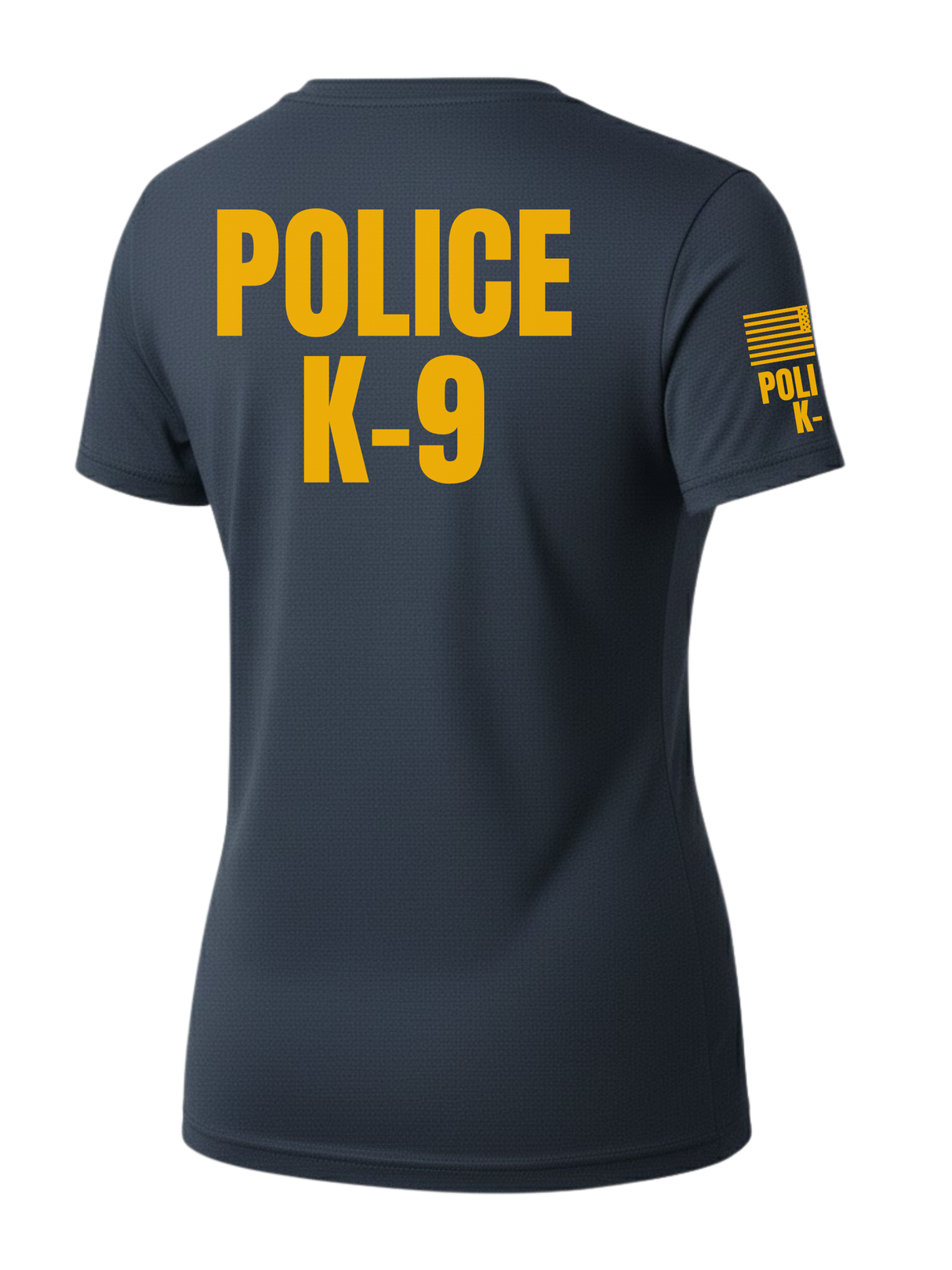 Navy Blue Police K-9 Women's Shirt - Short Sleeve (Golden Yellow)