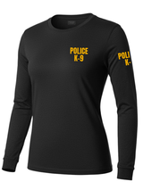 Black Police K-9 Women's Shirt - Long Sleeve (Golden Yellow)