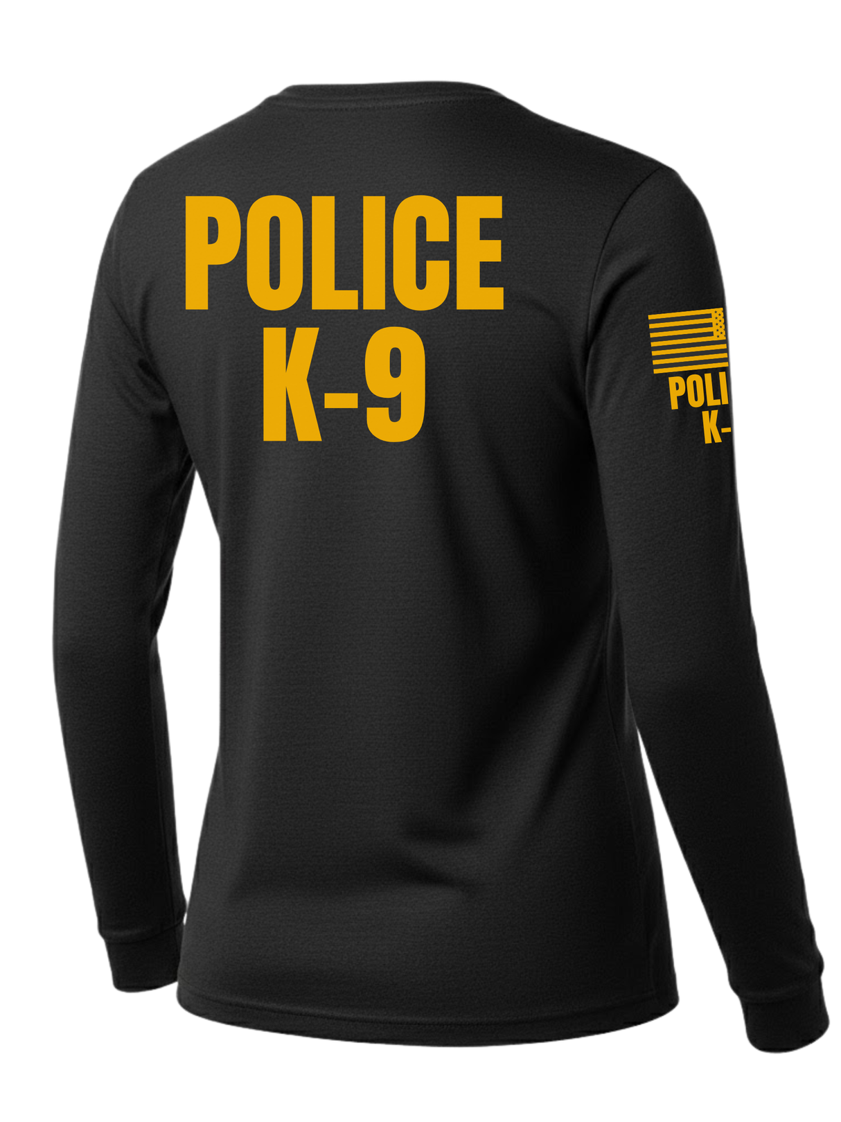 Black Police K-9 Women's Shirt - Long Sleeve (Golden Yellow)