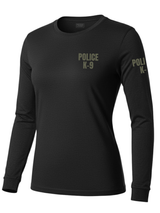 Black Police K-9 Women's Shirt - Long Sleeve (Green)