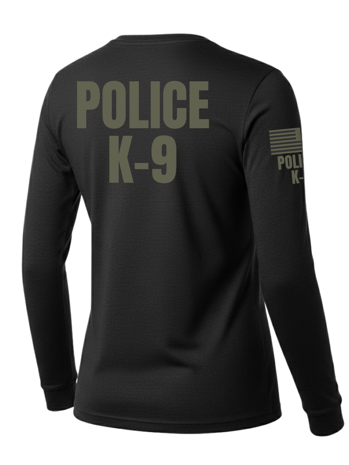Black Police K-9 Women's Shirt - Long Sleeve (Green)