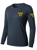 Navy Blue Police K-9 Women's Shirt - Long Sleeve (Golden Yellow)