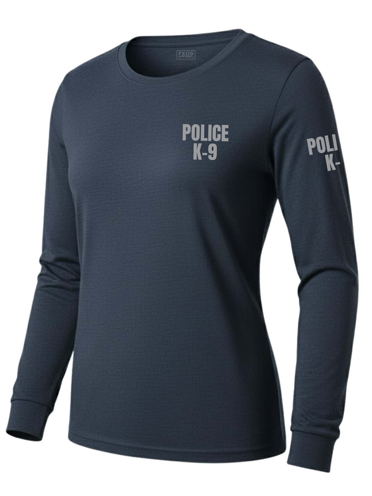 Navy Blue Police K-9 Women's Shirt - Long Sleeve (Gray)