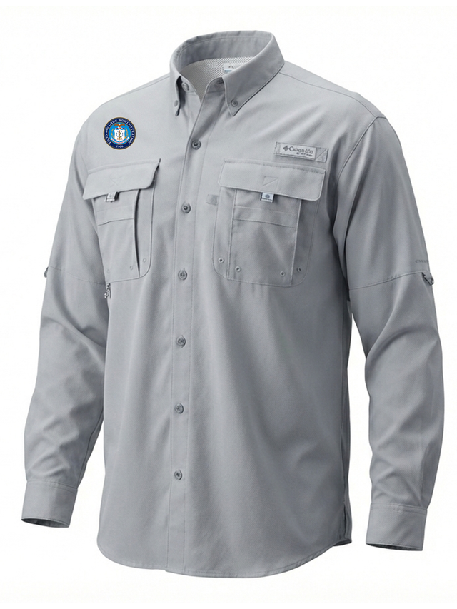 Food and Drug Administration (FDA) Men's Columbia Bahama™ II Button Up Long-Sleeve  Cool Grey government employee uniform shirt