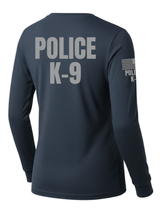 Navy Blue Police K-9 Women's Shirt - Long Sleeve (Gray)