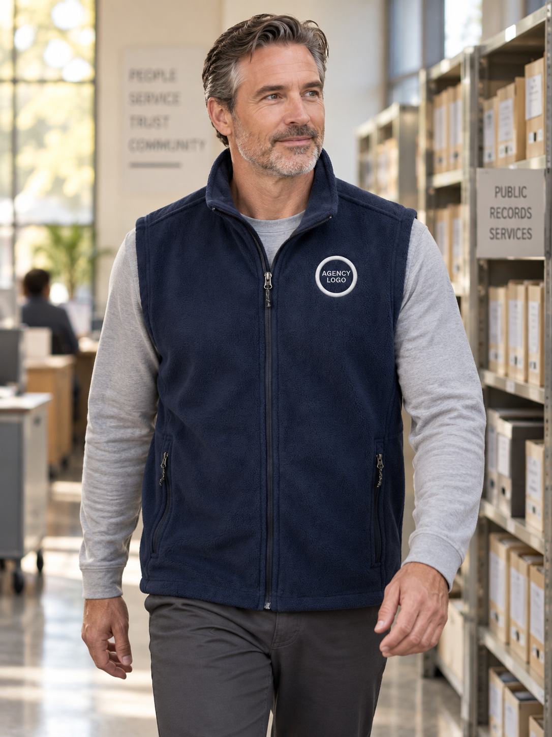 Agency Clerk's Vest — Navy Blue lifestyle view
