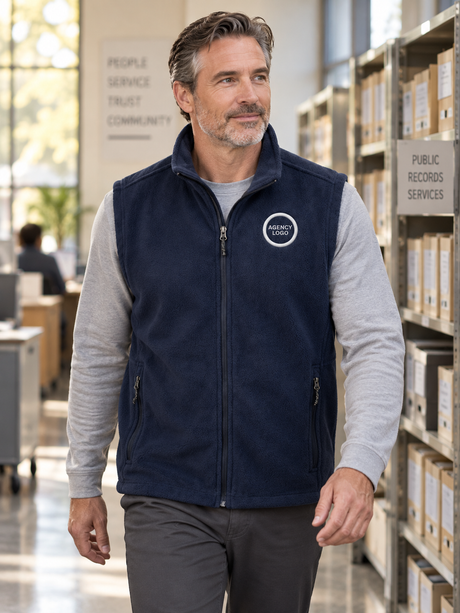 Agency Clerk's Vest — Navy Blue lifestyle view