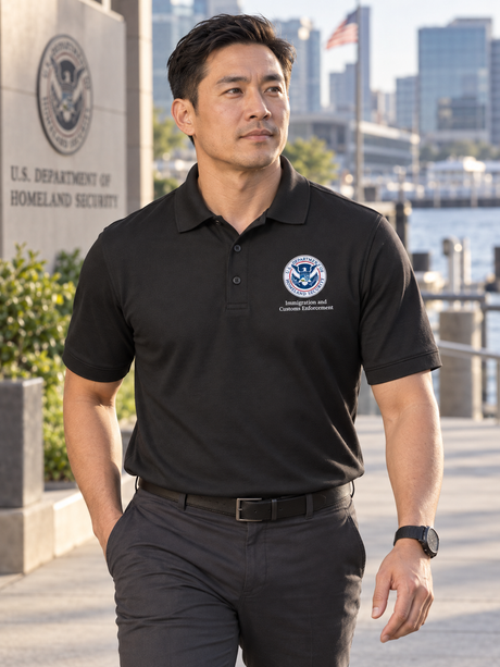 ICE Polo - Men's Short Sleeve — Black lifestyle view