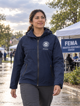 FEMA Agency Identifier Jacket - Rain Coat Disaster Relief — Navy Blue lifestyle view