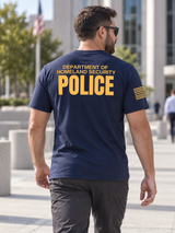 DHS POLICE Agency Identifier T Shirt - Short Sleeve — Navy Blue lifestyle view