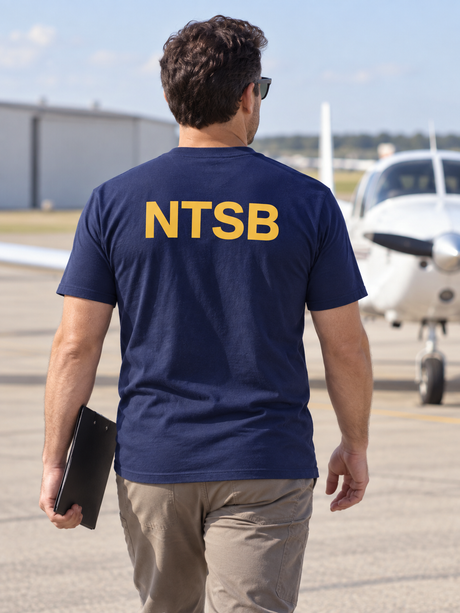 NTSB Agency Identifier T Shirt - Short Sleeve — Navy Blue lifestyle view