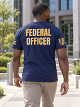 Federal Officer Identifier T Shirt - Short Sleeve — Navy Blue lifestyle view