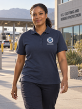 CBP Polo Shirt - Women's Short Sleeve — Navy Blue lifestyle view