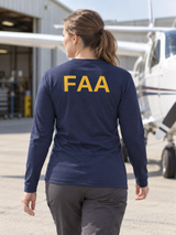 FAA Agency Identifier T Shirt - Long Sleeve — Navy Blue lifestyle view
