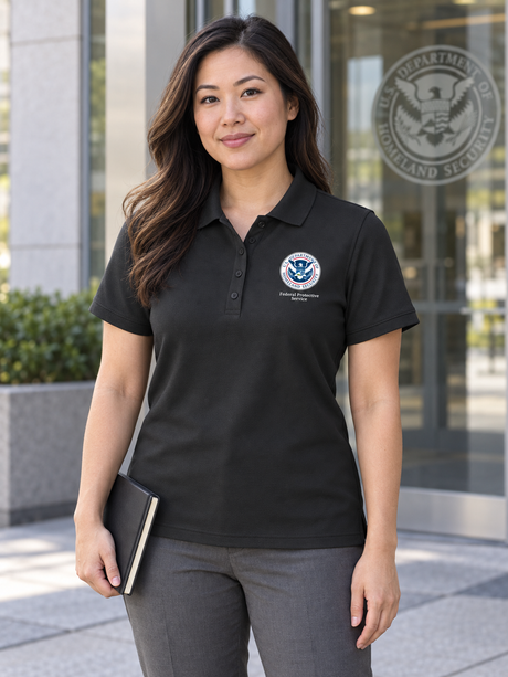 FPS Polo Shirt - Women's Short Sleeve — Black lifestyle view