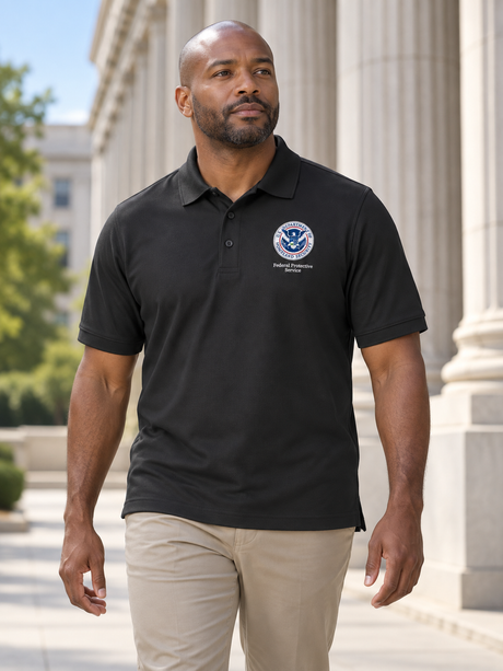 FPS Polo Shirt - Men's Short Sleeve — Black lifestyle view
