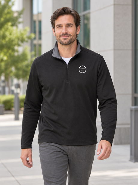 1/4 Zip Men's Dri Fit — Black lifestyle view