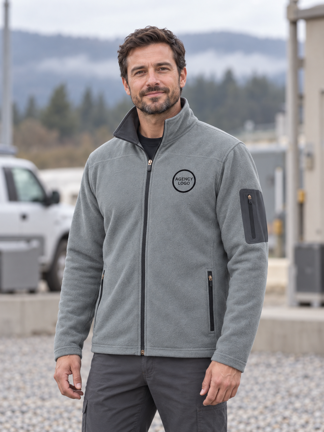 Men's Summit Fleece — Gray lifestyle view