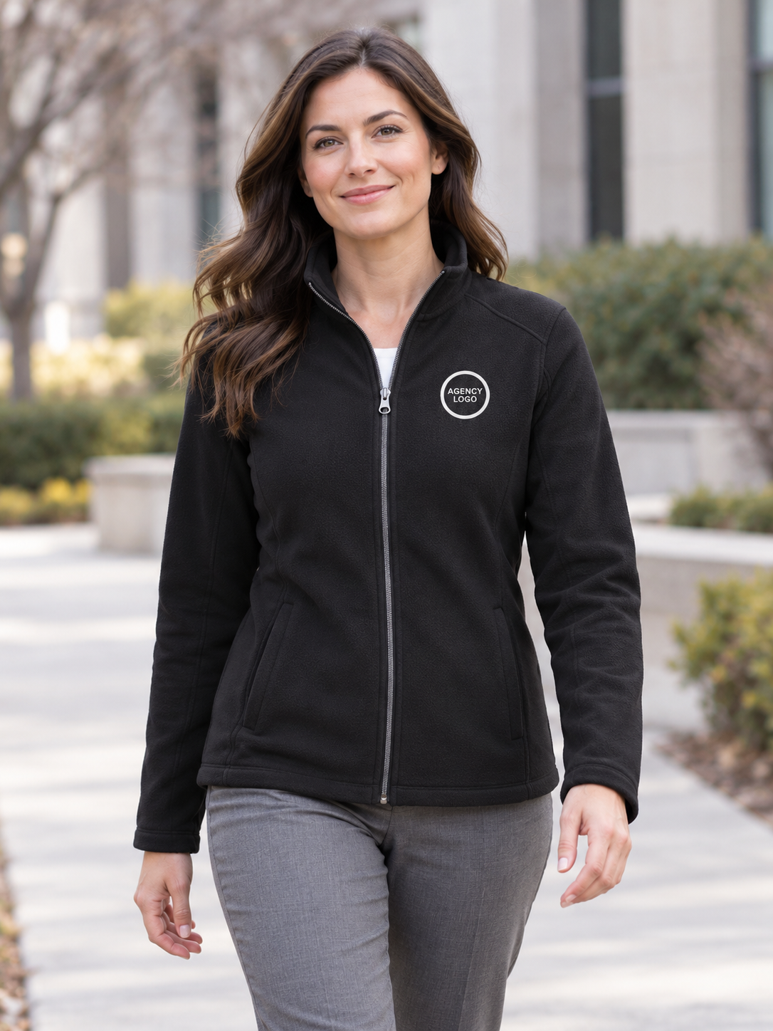 LIGHTWEIGHT Women's Microfleece — Black lifestyle view