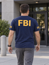 FBI Agency Identifier T Shirt - Short Sleeve — Navy Blue lifestyle view