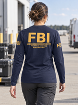 FBI Technical Hazards Response Unit Agency Identifier T Shirt - Long Sleeve — Navy Blue lifestyle view