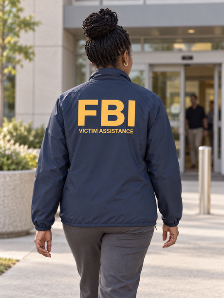 FBI Victim Assistance- Agency Identifier Jacket — Navy Blue lifestyle view