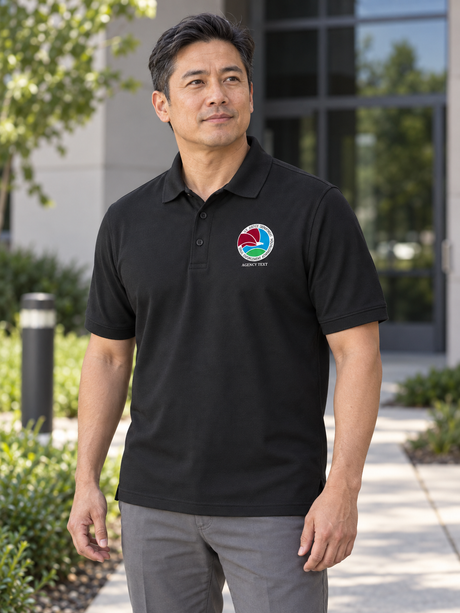 DEA Polo Shirt - Men's Short Sleeve — Black lifestyle view