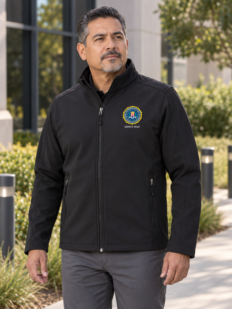 FBI Men's Soft Shell — Black lifestyle view