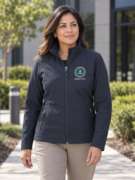 FBI Women's Soft Shell — Navy Blue lifestyle view