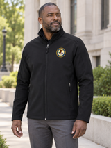 Department of Justice - Men's Soft Shell — Black lifestyle view