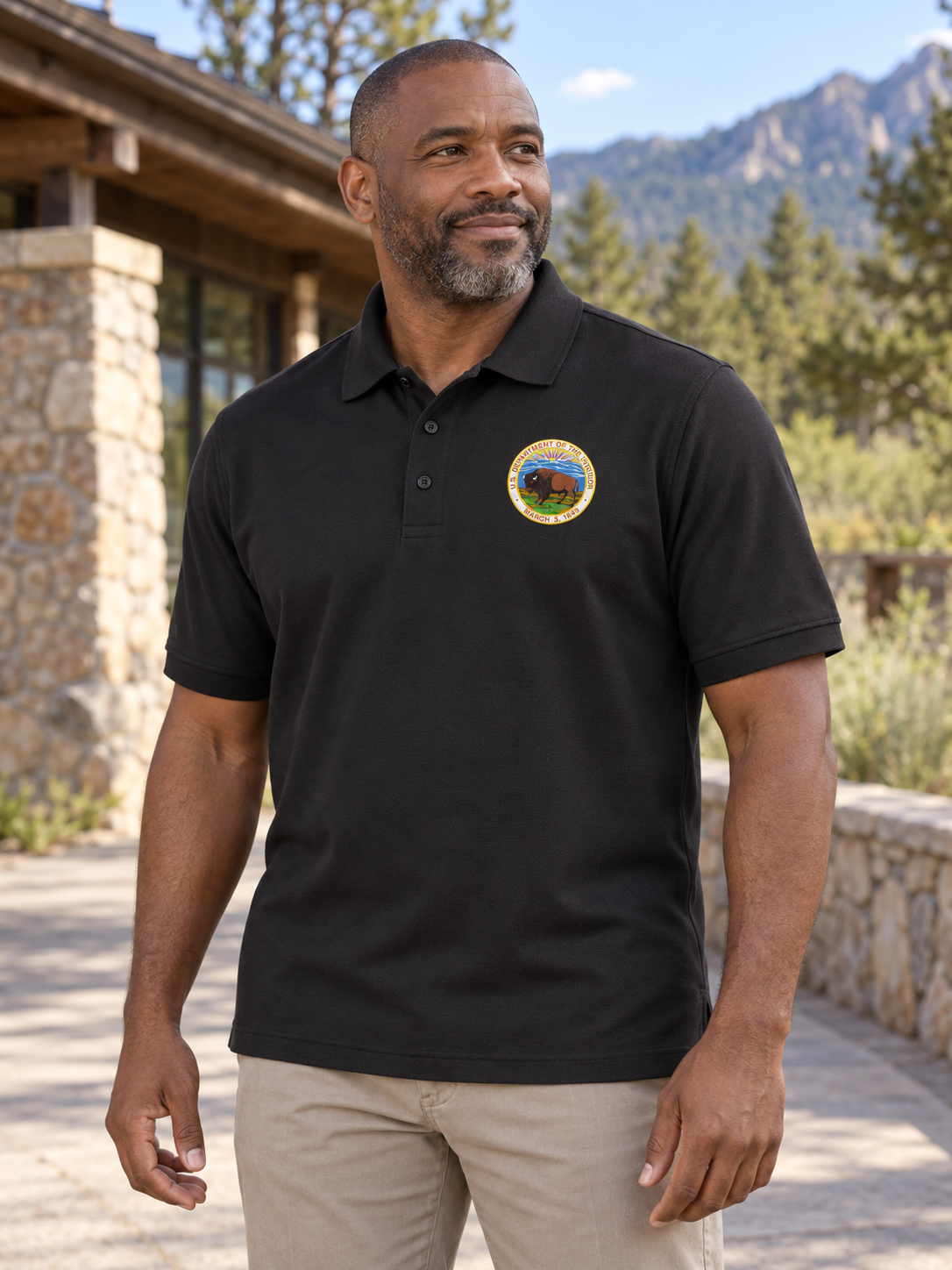 Department of the Interior Shirt - Men's Short Sleeve — Black lifestyle view