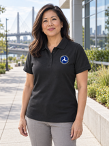 Department of Transportation Polo Shirt - Women's Short Sleeve — Black lifestyle view