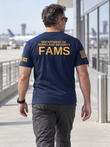 DHS FAMS Agency Identifier T Shirt - Short Sleeve — Navy Blue lifestyle view