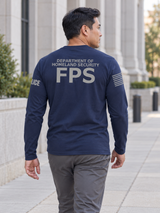 SUBDUED DHS FPS Agency Identifier T Shirt - Long Sleeve — Navy Blue lifestyle view
