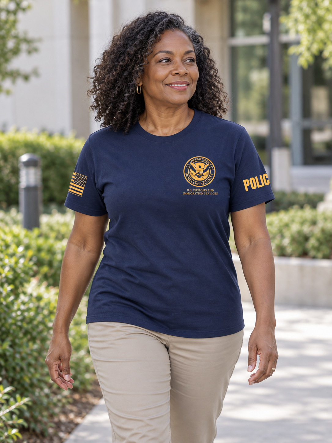 DHS USCIS Agency Identifier T Shirt - Short Sleeve — Navy Blue lifestyle view