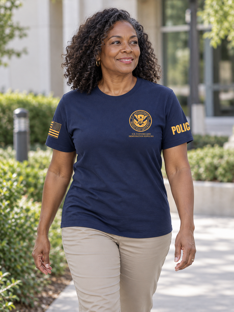 DHS USCIS Agency Identifier T Shirt - Short Sleeve — Navy Blue lifestyle view