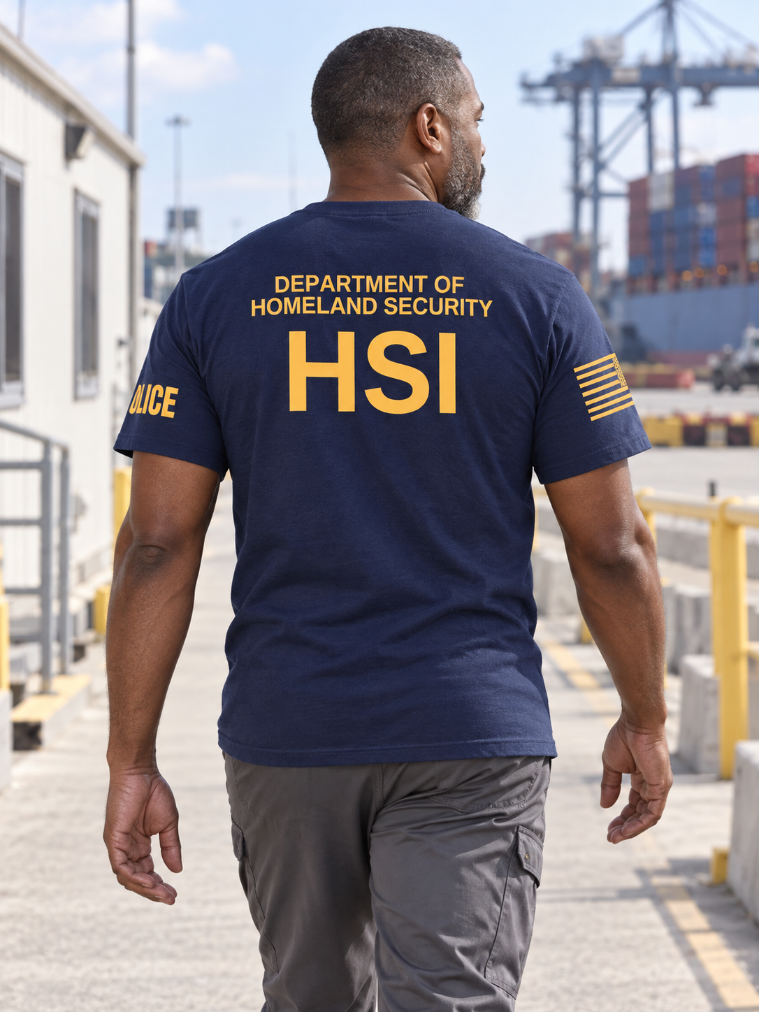 DHS HSI Agency Identifier T Shirt - Short Sleeve — Navy Blue lifestyle view