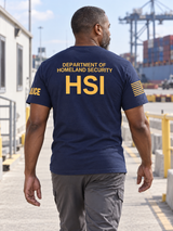 DHS HSI Agency Identifier T Shirt - Short Sleeve — Navy Blue lifestyle view