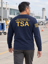 DHS TSA Agency Identifier T Shirt - Long Sleeve — Navy Blue lifestyle view