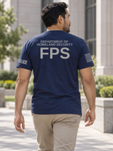 SUBDUED DHS FPS Agency Identifier T Shirt - Short Sleeve — Navy Blue lifestyle view