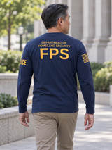 DHS FPS Agency Identifier T Shirt - Long Sleeve — Navy Blue lifestyle view