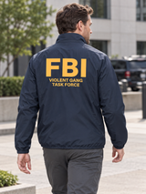 FBI Violent Gang Task Force- Agency Identifier Jacket — Navy Blue lifestyle view